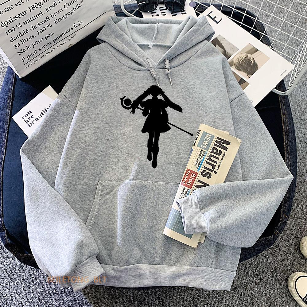 Sousou No Frieren Manga Herren Kapuzenpullover Jungen Harajuku Mädchen Hip Hop Pullover Ausgefallenes Musikgeschenk Lässiger Lockerer Bequemer Pullover