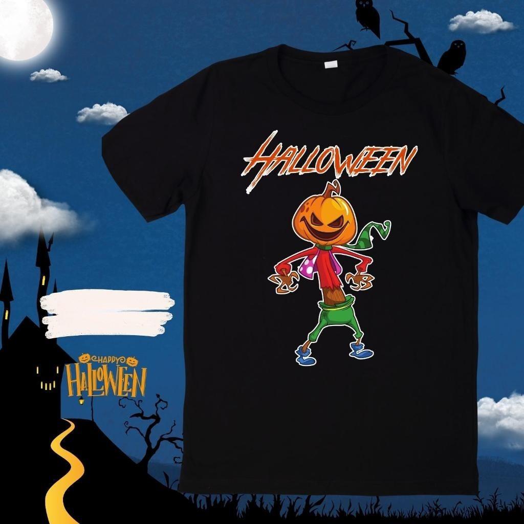 Halloween T-shirt Black Fabric Ghost Pattern Skull Zombie Pumpkin