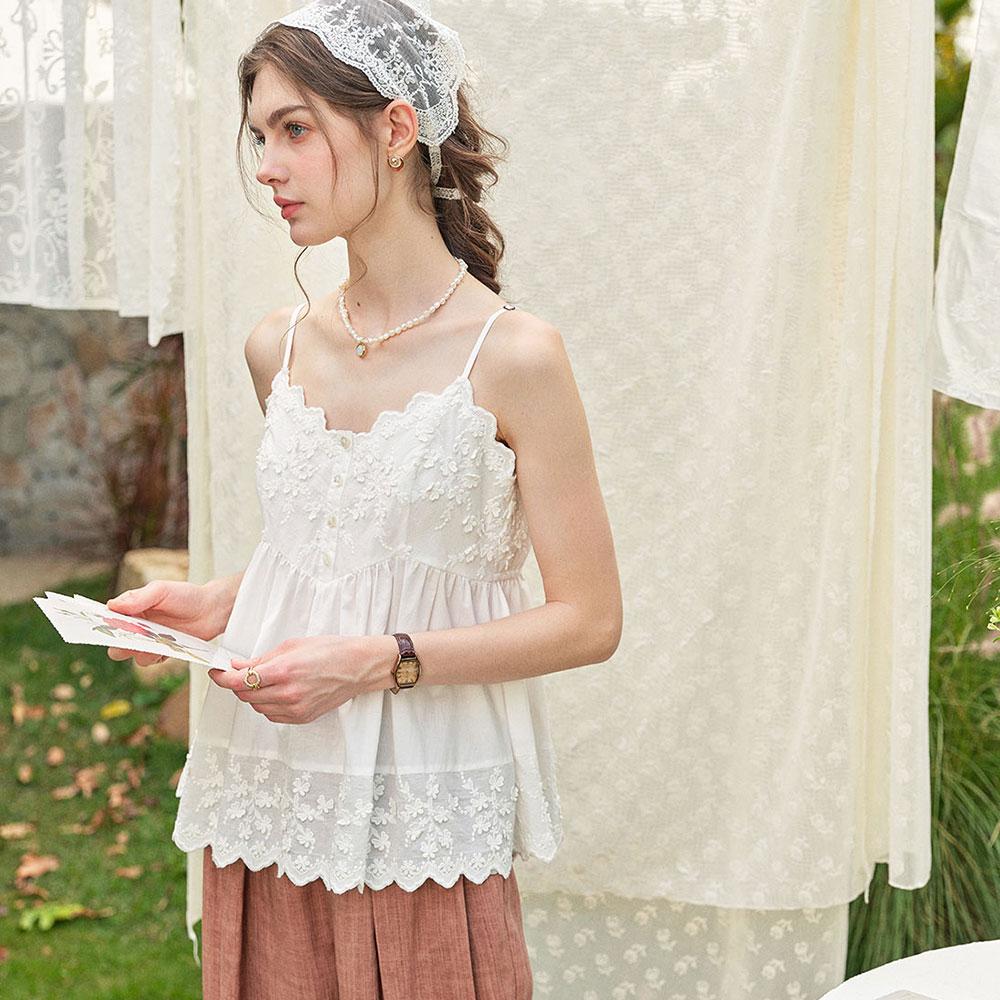 Simpeulleteulo Sr_Cover-Up Lace Vest Camisole