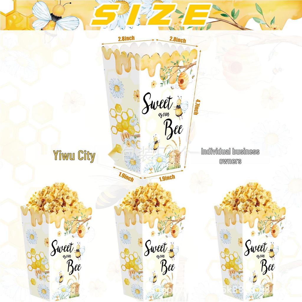 Bee Theme Party Set: Spring Picnic Plates, Cups, Flags, Tablecloth & Balloons