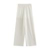 Women's Striped Linen-Feel Wide-Leg Casual Pants
