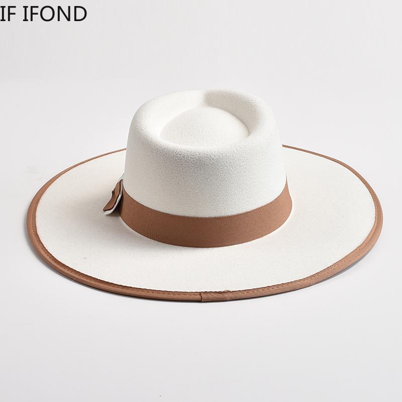 Elegant Fascinator Bow Tie Fedora Hat for Women 9.5cm Wide Brim Men Wool Church Jazz Hats Wedding Party Dress Cap