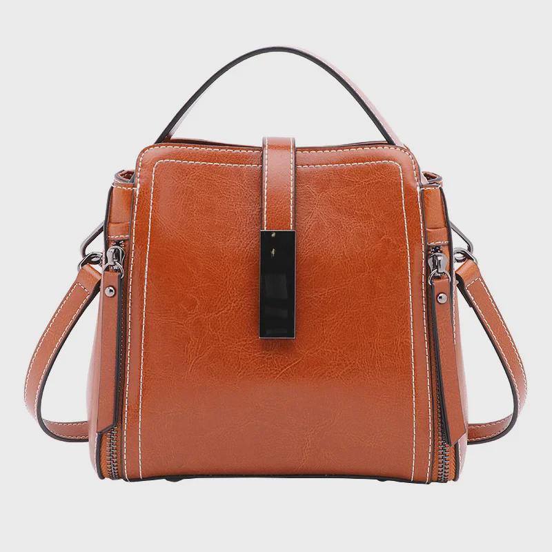 "Women's 2024 Genuine Leather Shoulder Messenger Bag - New Summer Ladies Handbag & Bucket Bag"