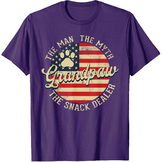 Grandpaw The Myth The Snack Dealer Fathers Day Dog Grandpa T-Shirt