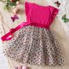1-6 Jahre alte Kinder Kuchen Kleid Sommer Mädchen gestrickte Top Gaze Kleider Polka Dots Prinzessin Puffy Kleider für Baby