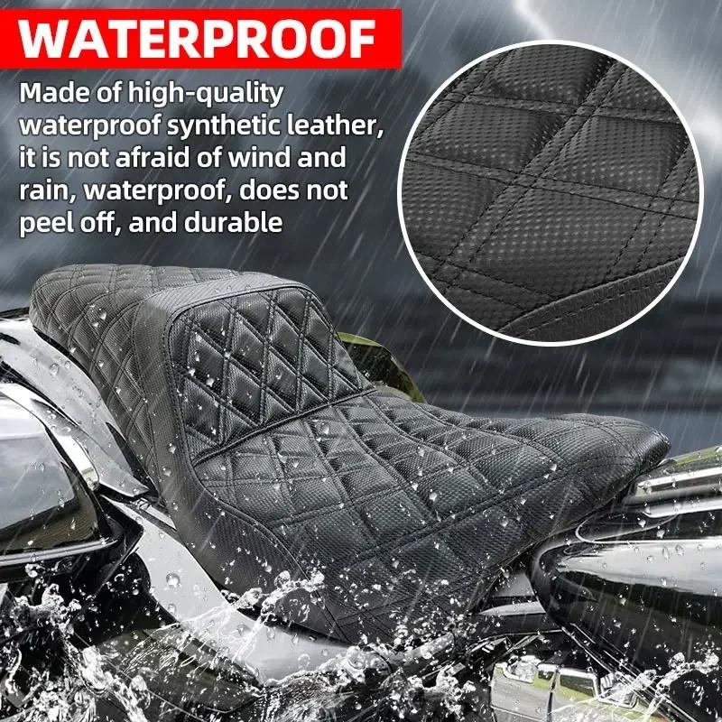 Motorcycle Two-Up Cushion Seat Front Driver Rear Passenger For Harley Touring Road King FLTRXS Electra Glide FLHX CVO 2008-2025