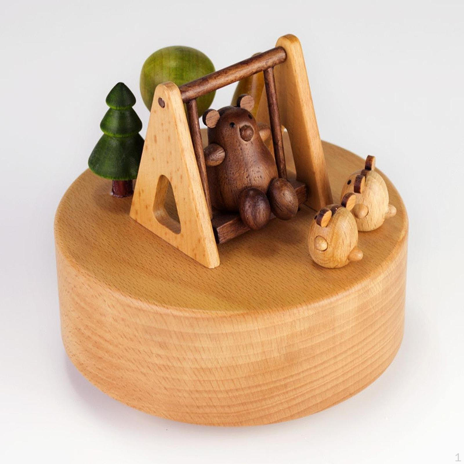 

Деревянная музыкальная шкатулка Декоративный элемент для гостиной Праздничный настольный дисплей 11x9.5cm