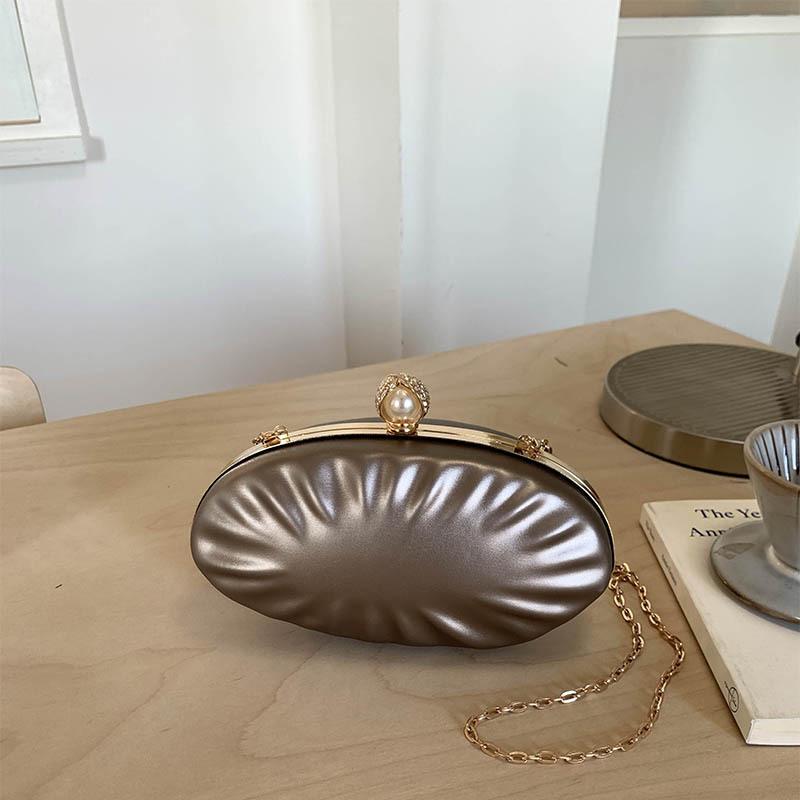 Wind Wedding Dinner Clutch Bag 2025 New Chain Shoulder Bag Fashion Shell Bag Casual Messenger Bag