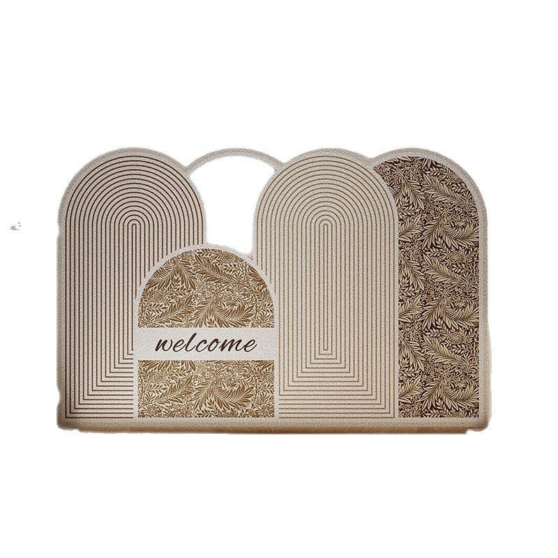 Felpudo para Puerta de Entrada Anillo de Alambre Área para Zapatos Felpudo de Pie de Gama Alta Resistente a la Suciedad Antideslizante Felpudo para Puerta de Entrada Doméstico con Forma Especial