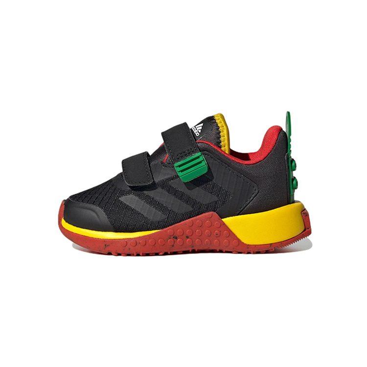 adidas Sport Dna Comfortable And Trendy Low Top Sports Casual Shoes Black Red Yellow Infant And Toddler HQ1309