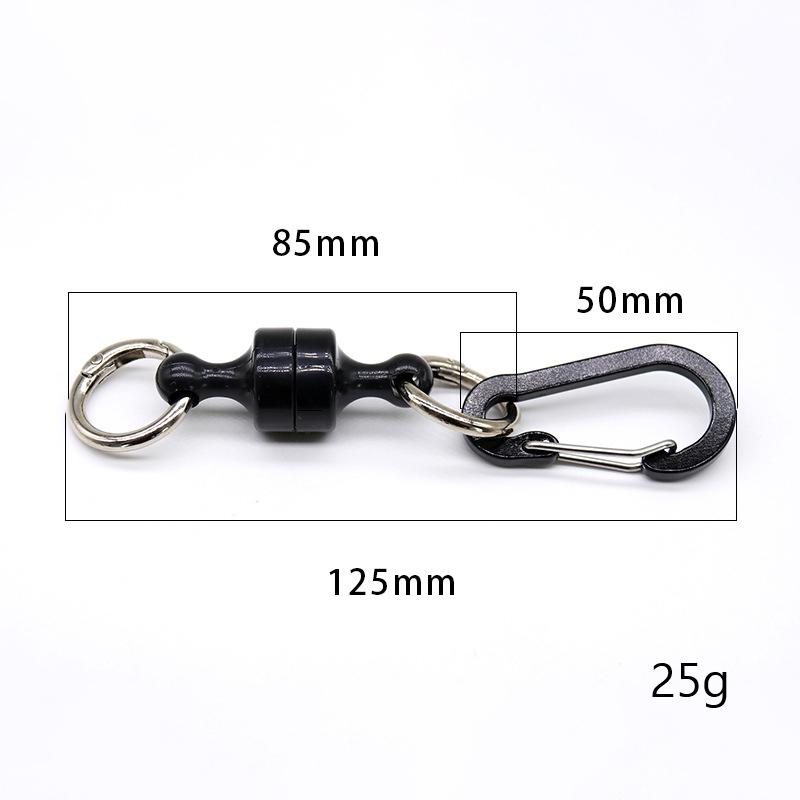 Portable Steel Fishing MRC Strong Magnetic Quick Release Clips Net Holder With Fishing Coil Lanyard Aluminum Carabiner