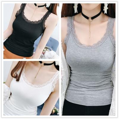 Tank Top Women Summer White Top Sweet Lace Patchwork Camisole Tank Top Women's Spring/summer Korean Edition Thin Style with Sleeveless Vest Underneath