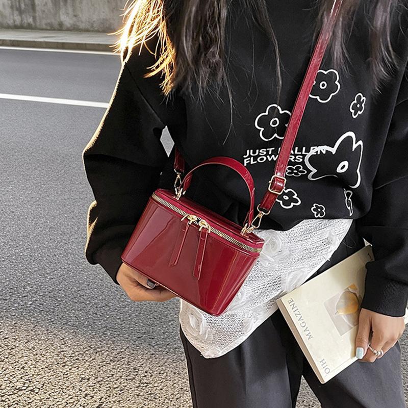 Yogodlns Korean Fashion Square Box Handbag Women's Mini Crossbody Bag Simple Urban Style PU Material Small Square Bag