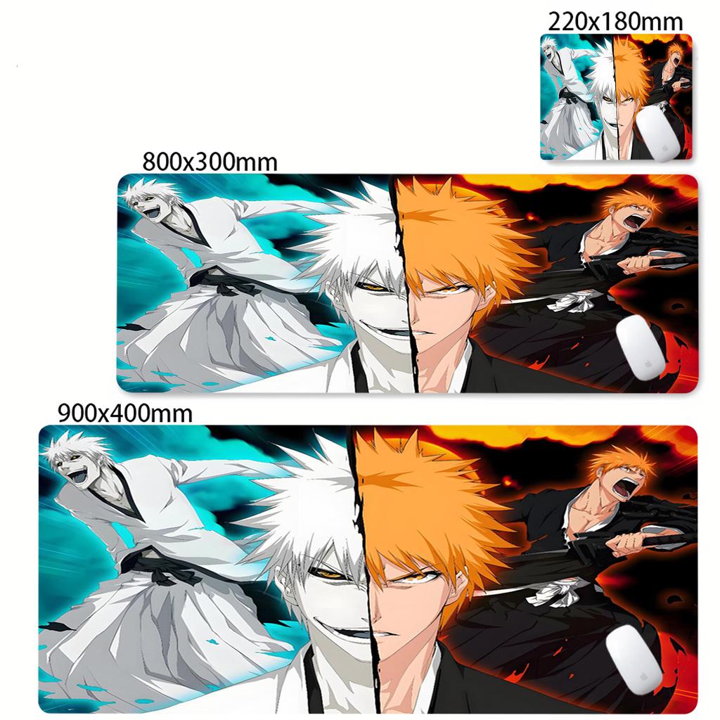 Large Mouse Pad Black White Anime BLEACH Mause Mats Gaming Accessories Office Gamer Keyboard Desk Mat Kurosaki Ichigo Mousepad