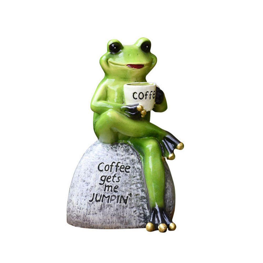 Frog Sitting On Stone Personalized Collectible Frog Statue Mascot Frog  Figurine Garden Decoration