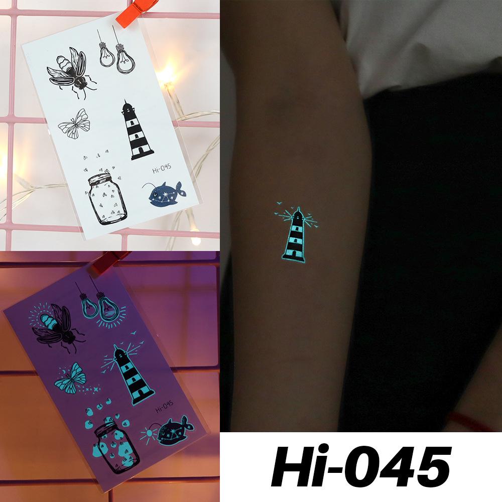 Waterproof Blue Luminous Tattoo Stickers: Snake & Butterfly Designs for Festivals