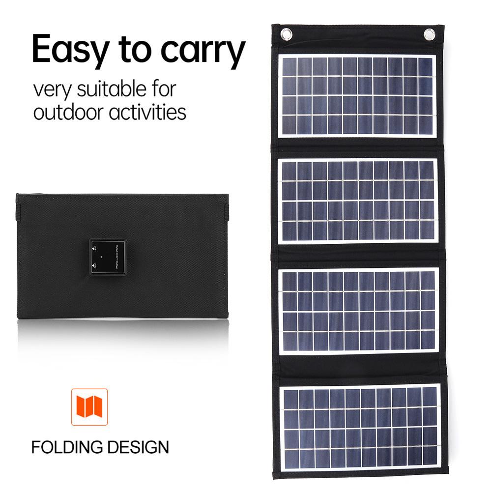 Foldable Solar Panel 5V Dual USB Portable Waterproof Panel For Cell Phone Power Bank 30/40/50W Battery Charger Outdoor Tourism