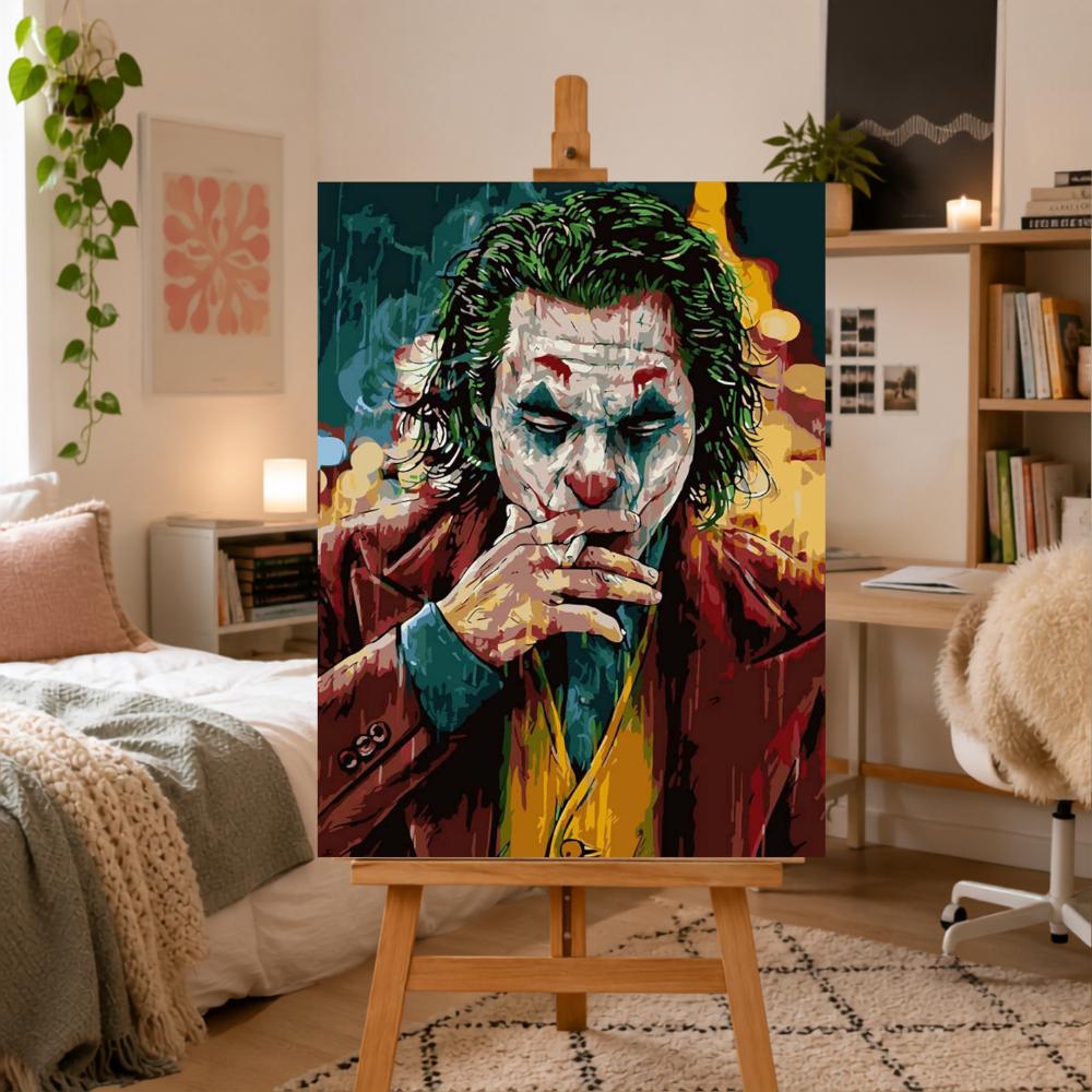 Paint by Numbers Picture with Frame Joker In a Red Vest 50X70 Cm