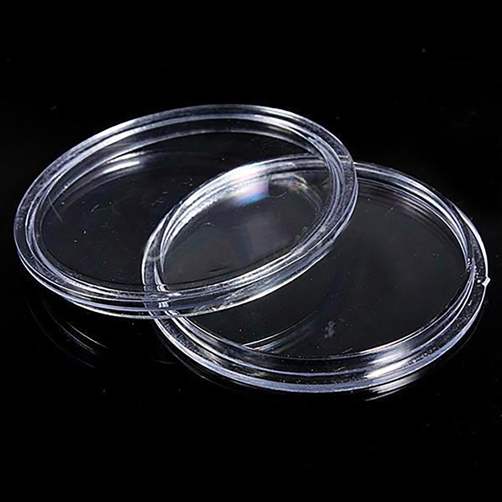 10 sztuk przezroczystych kapsułek na monety w pudełku Dostępne rozmiary od 18 mm do 50 mm na monety