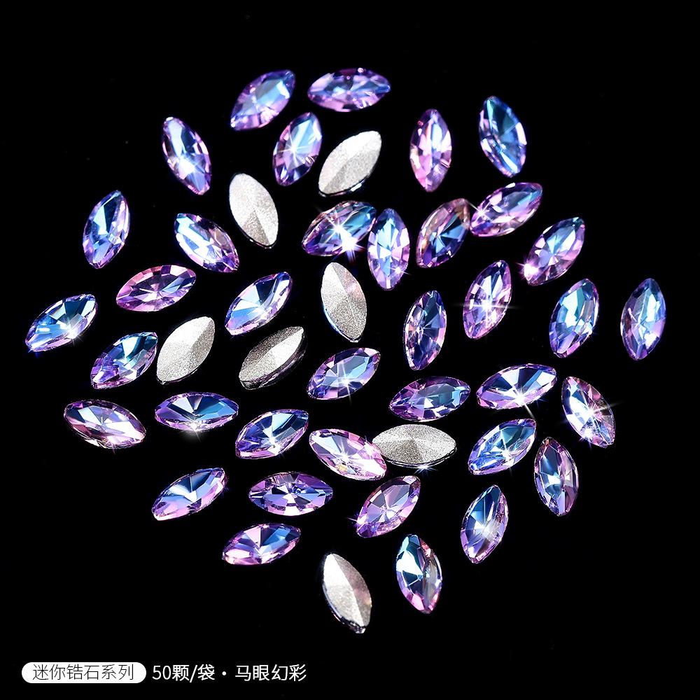 Mini Pointed Bottom Zircon Nail Art Small Zircon K9 Micro Zirconium Horse Eye Drill Pointed Bottom Mixed Water Drop Drill Nail Diamond Jewelry