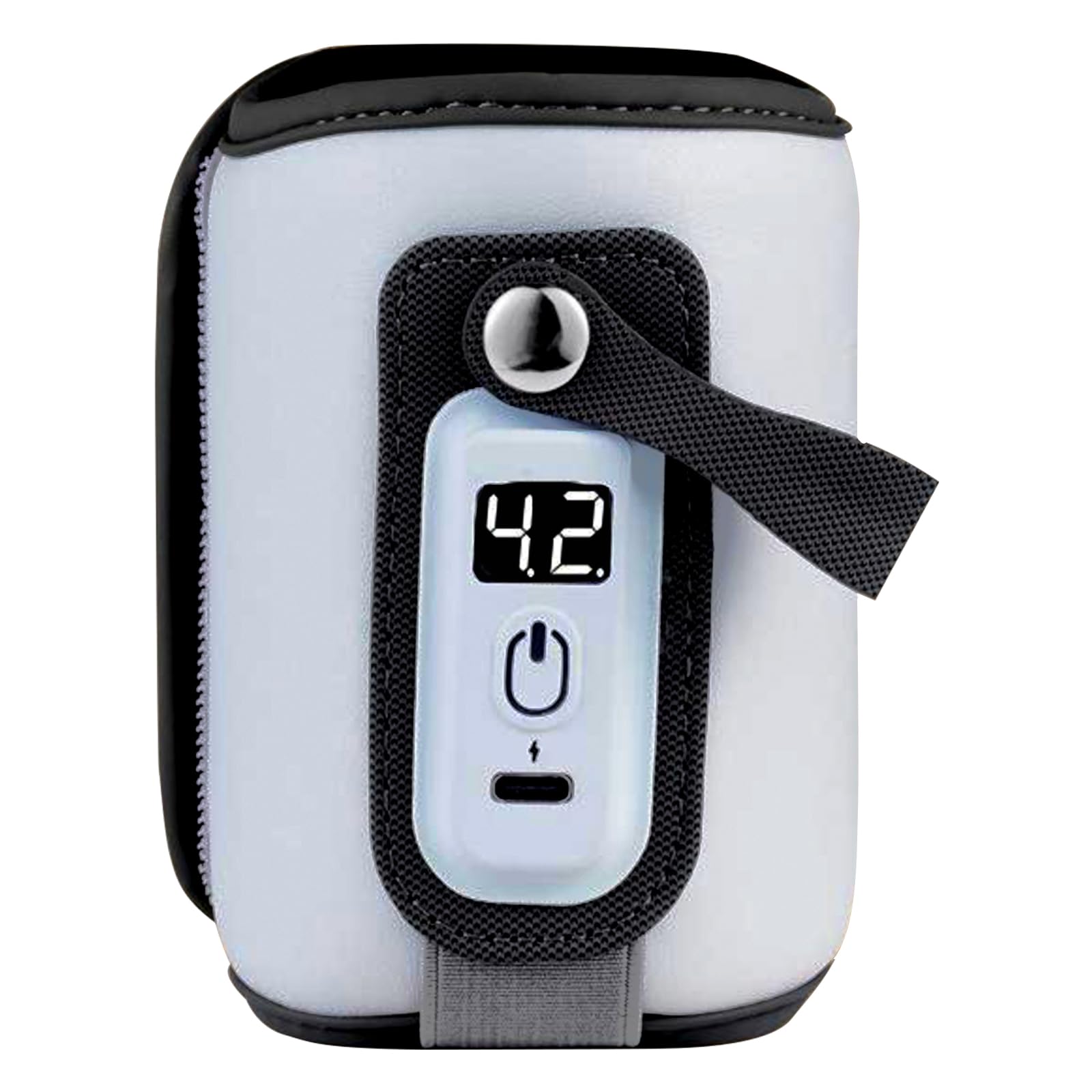 

7JI Baby Bottle Warmer, Milk Warmer for Babies and Infants, Keeps Milk Warm, 5 Temperature Settings from 38°C to 52°C, USB Charging, Compact and