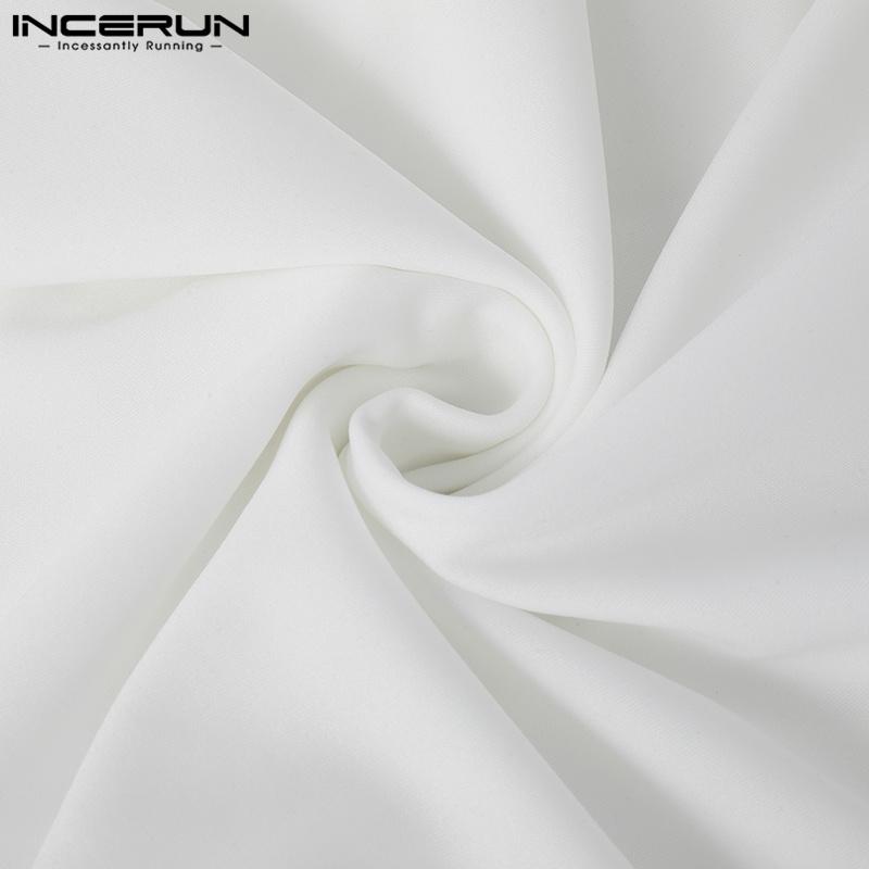 INCERUN Men V Neck Long Sleeve Loose Bandage Wrap Tops Casual Shirts