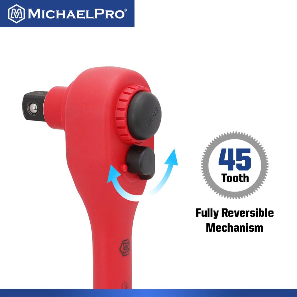 MichaelPro MP005048 20 Piece Drive VDE Insulated Socket Set 1/2"