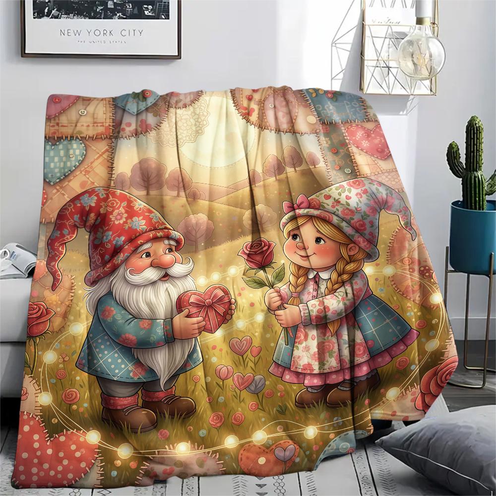 1 Stück Valentinstag Druck Flanelldecke, Hohe Qualität, Bequem für Alle Jahreszeiten, Heimdekoration, Perfekt für Weihnachten, Geburtstagsgeschenk