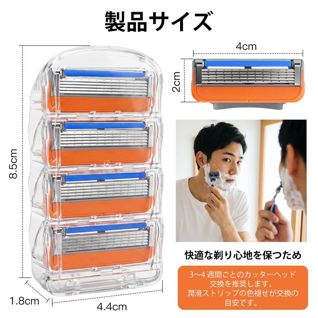 Gillette Compatible Replacement Razor Manual Electric Shaving High Pinpoint Gentle On Replaceable Blades Blades, 5-Blade Cartridge, & Use, Men's