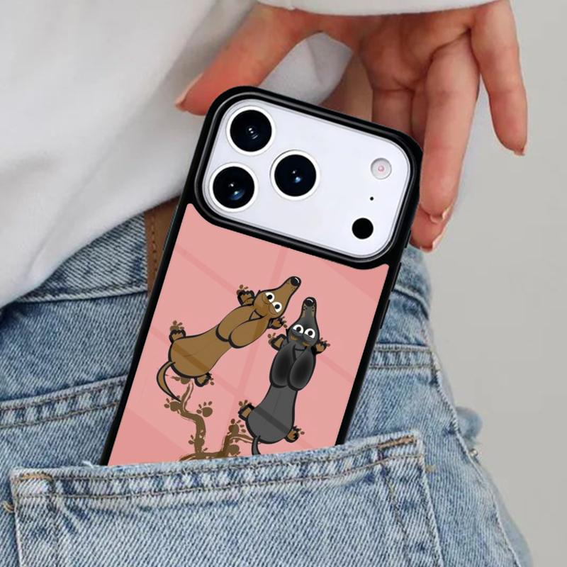 Funny Dachshund Long dog short legs Phone Case for iPhone 16e 15 14 13 12 17 Pro Max Plus Air 17pro Cover Coque