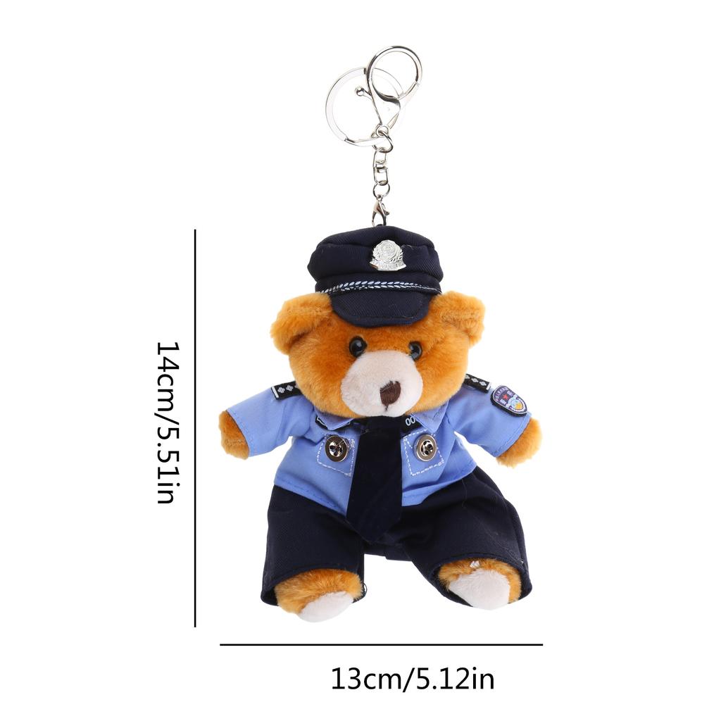 Stylish Keychain Pendant Cartoon Police Bear Dolls Bag Pendants Bag Charm Backpack Pendant Gift for Law Enforcement Fans