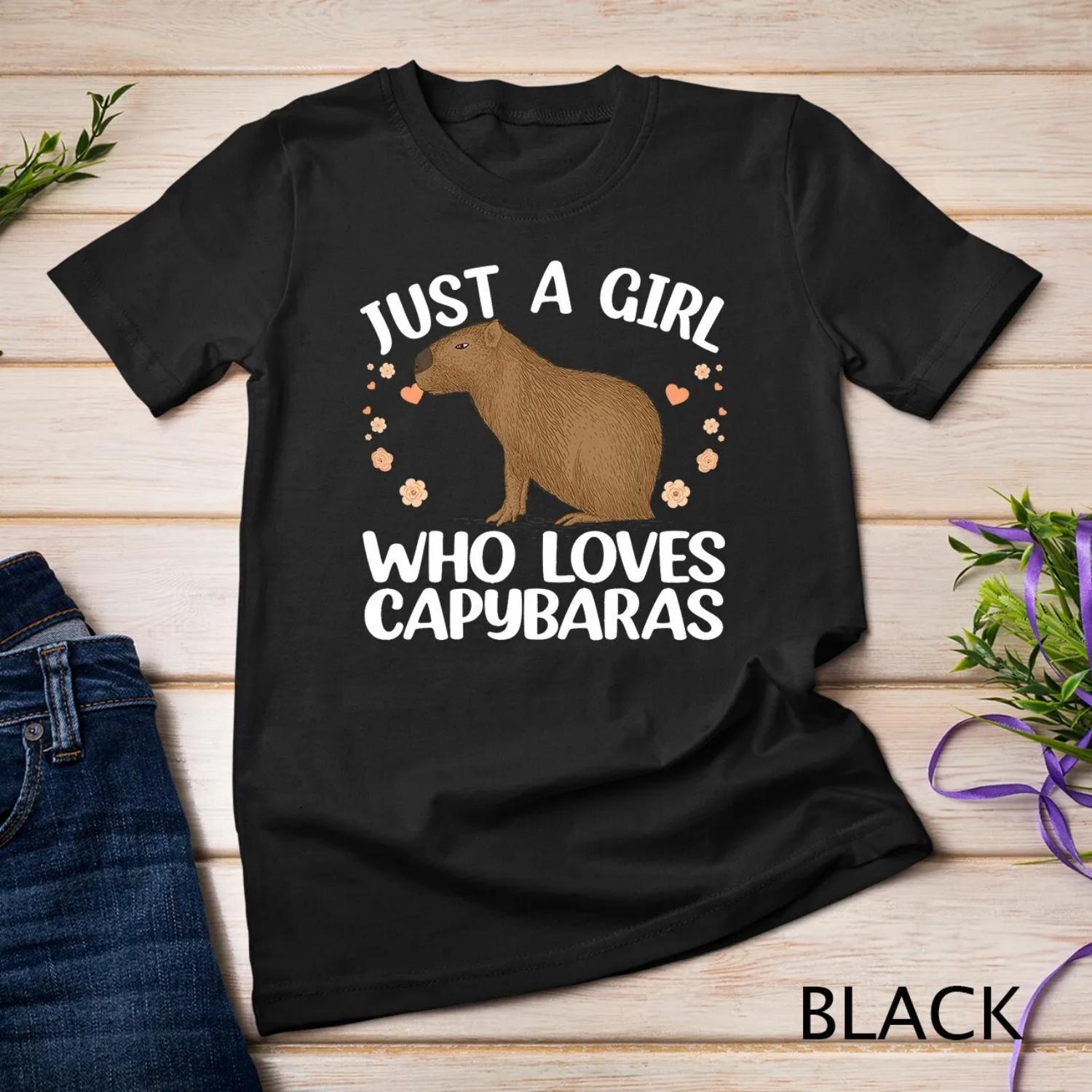 Cool Capybara Design For Women Girls Rodent Animal T shirt S