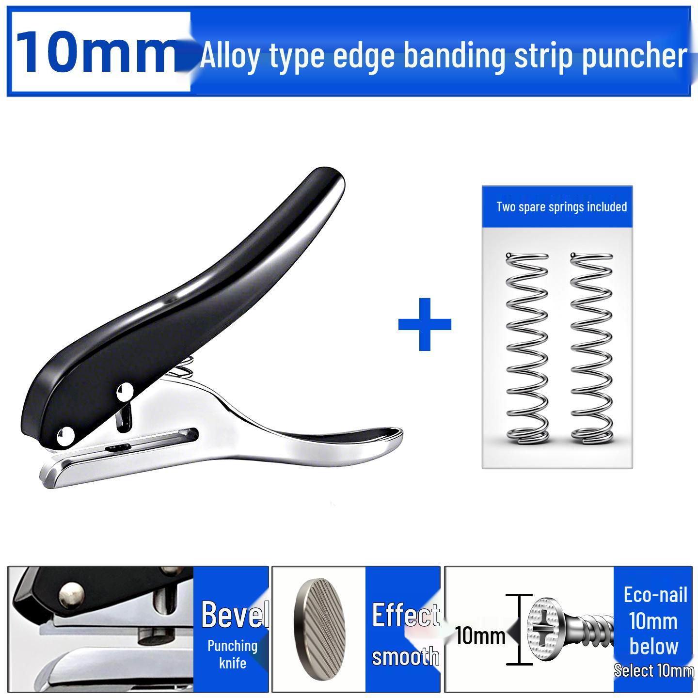 Edge Banding and Leather Hole Puncher (8mm, 15mm) - Three-in-One Tool with Nail Hole Cover Pliers.