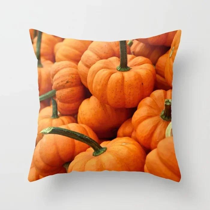 Pumpkins Cushion Cover Happy Halloween Pillow Covers Cartoon Home Decor Soft Peach Skin for Sofa Bed Decorative Cases 45x45cm