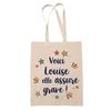 Tote Bag - PLANETEE - Louise She's Awesome! - Natural Jute - Printed In France - Strong Handles
