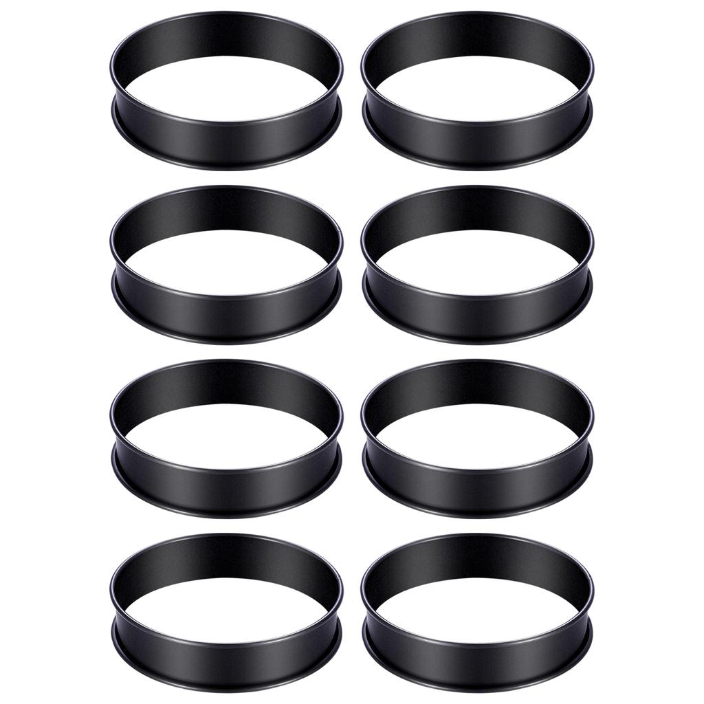 8 Pieces Nonstick Stainless Steel Crumpet Molds Crumpet Rings English Muffin Rings Double Rolled Tart Rings for Baking
