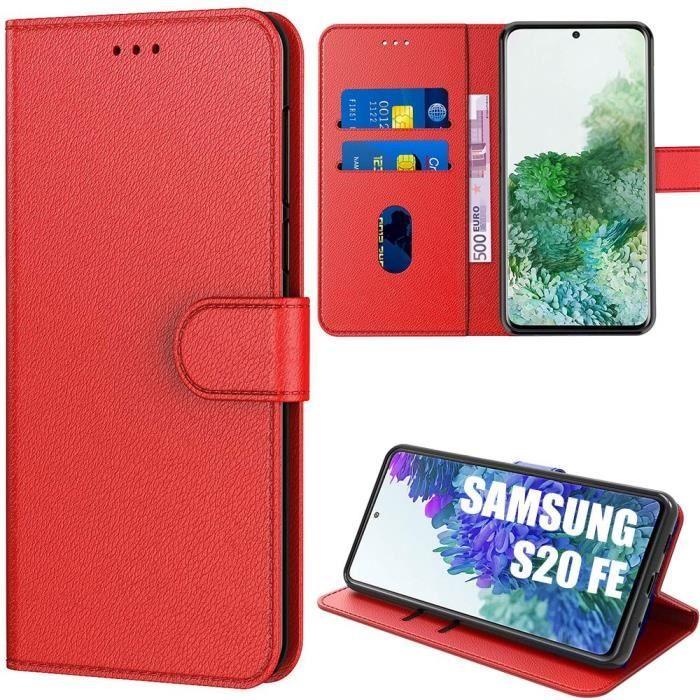 Coque - BOOLING - pour Samsung S20 FE - Rouge - Souple - Anti Rayure - Rangement Carte