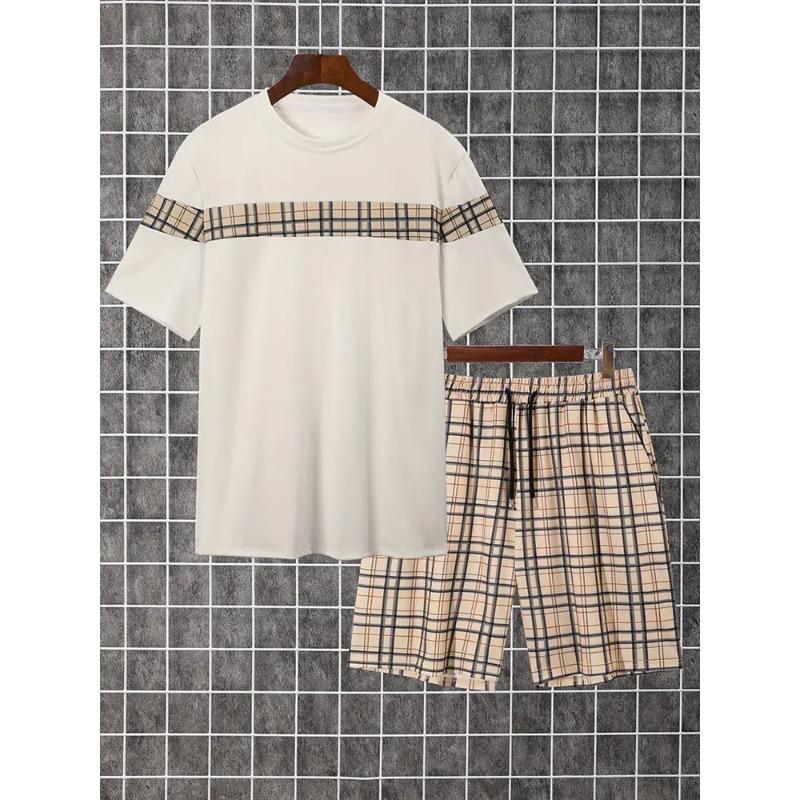 2024 New Summer Casual Men's Short-sleeved Top Outdoor Street Fashion Beach Shorts 3D Printed Men's T-shirt And Shorts Set