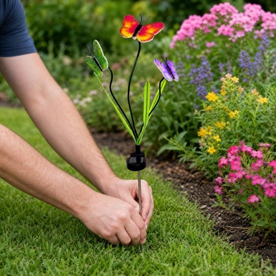 Solar Butterfly Flower Light Garden Lights Outdoor LED Waterproof