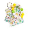 Ladies Wristlet Wallet Floral Print Wallet Beaded Wristlet Keychain with Tassel Coin Wallet Card Holder for Street Daily Outings