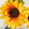 Artificial Sunflower with Leaves Long Stem Fake Silk Large Sunflower for Home Hotel DIY Craft Wedding Party Indoor Outdoor Decoration