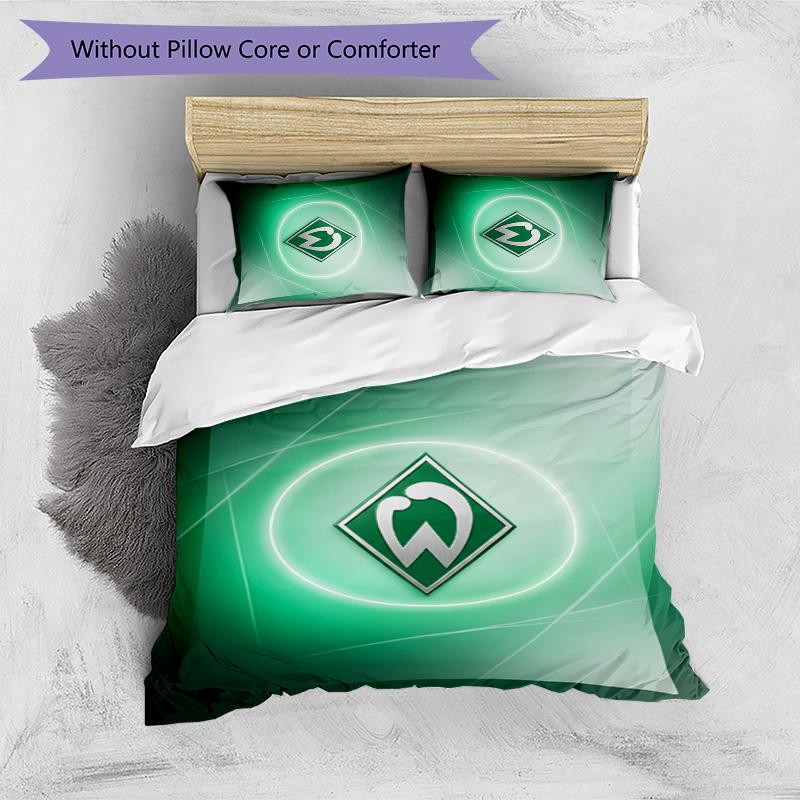 Set Lenzuola 3 Pezzi Stampato Werder Bremen, Comodo Set Copripiumino per Camera da Letto Amico della Pelle