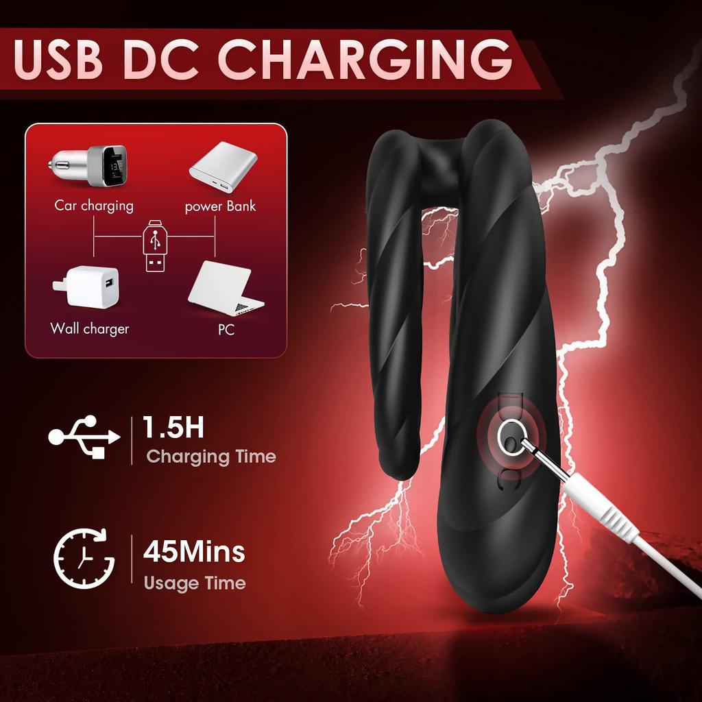 Remote Control Double Ring Vibrator with Multi-Frequency for Couples.