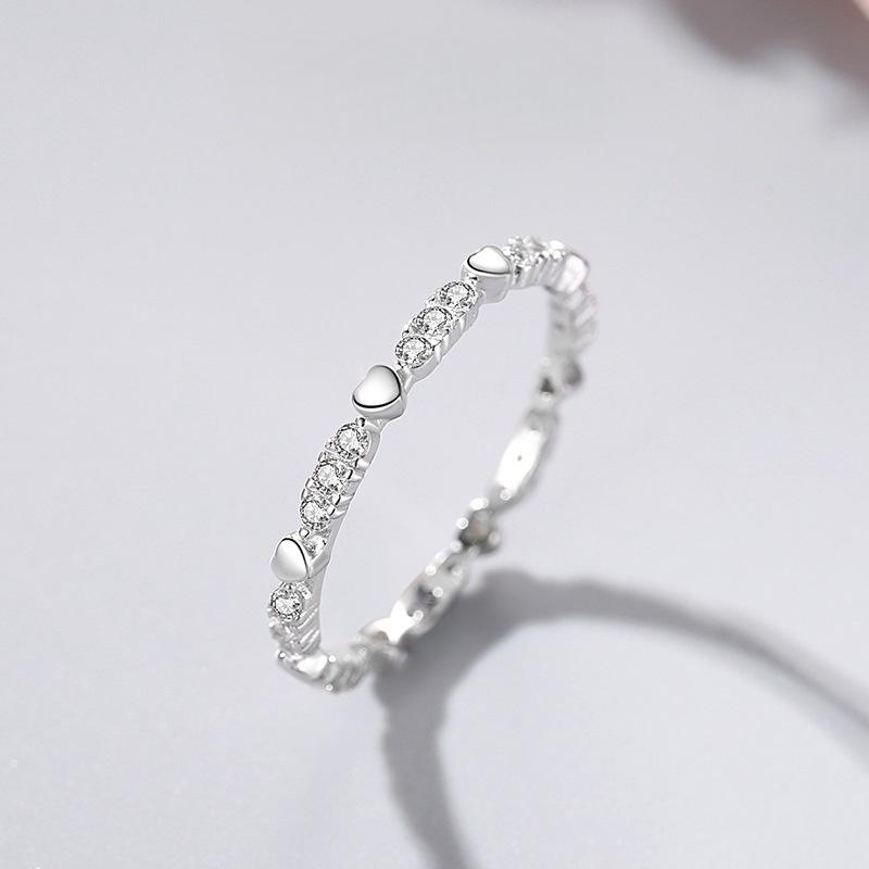 Ada Jewelry Joyas Mujer Rhodium Plated Female Zircon S925 Sterling Silver Ring for Everyday Wear