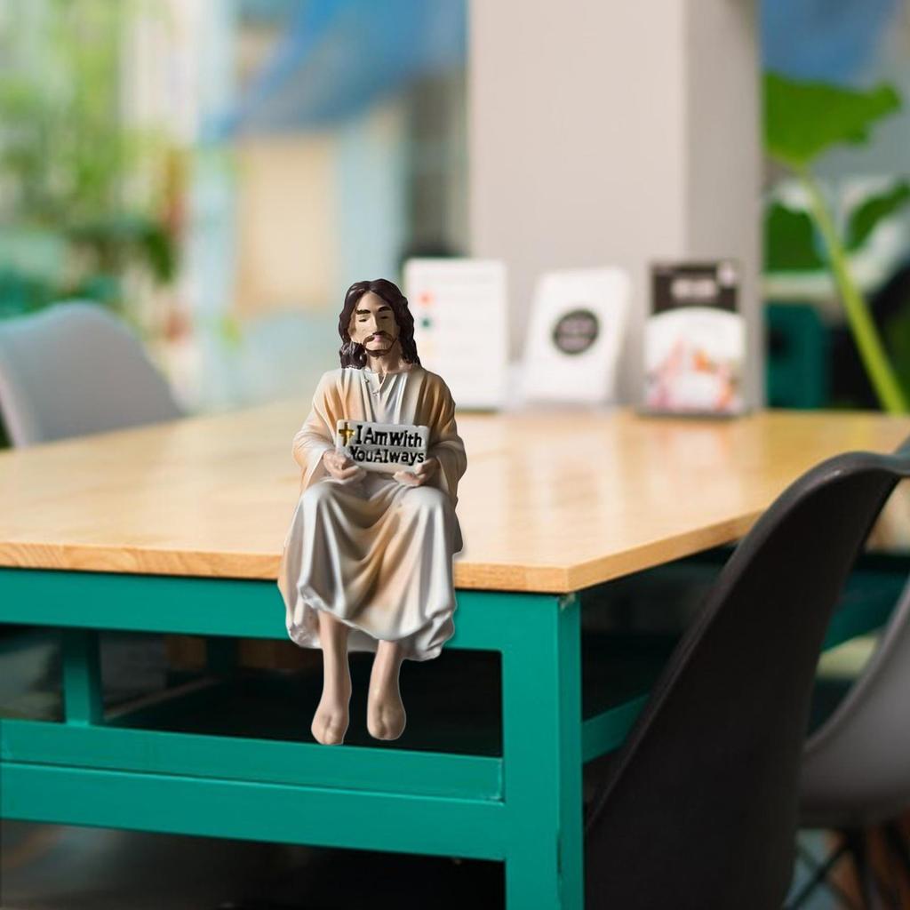 Jesus Statue Figurine Compact Modern Unique Ornament Miniature Sculpture for Dashboard Home