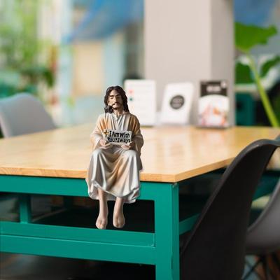 Jesus Statue Figurine Compact Modern Unique Ornament Miniature Sculpture for Dashboard Home