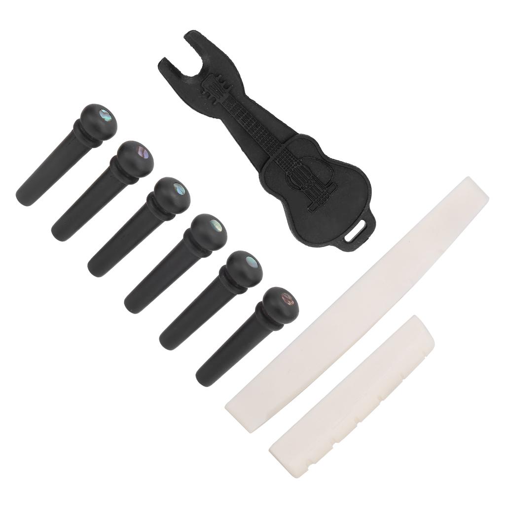 Gitarrenbrückenstift-Set Ochsenknochen Steg Einzieher Entferner Instrumentenzubehör mit Steg Sattel