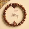 Golden Sandalwood Bracelet: Genuine Wooden Beads Rosary for Men and Women