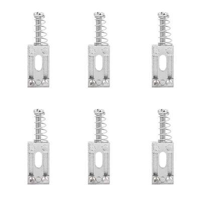 6pcs Single Locking Metal Tremolo Bridge Saddles with Screw Spring for Electric Guitar(Silver)