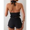 New split swimsuit high waist conservative boxers neck strap sexy swimsuit